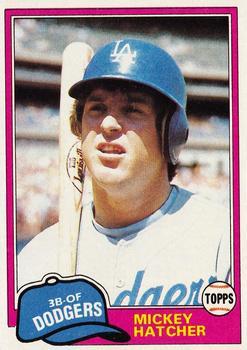 #289 Mickey Hatcher - Los Angeles Dodgers - 1981 Topps Baseball