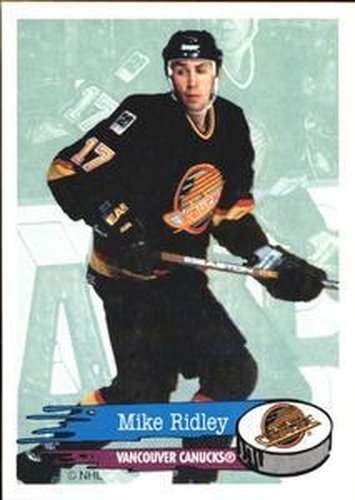 #289 Mike Ridley - Vancouver Canucks - 1995-96 Panini Hockey Stickers
