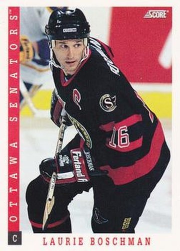 #289 Laurie Boschman - Ottawa Senators - 1993-94 Score Canadian Hockey