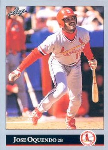 #289 Jose Oquendo - St. Louis Cardinals - 1992 Leaf Baseball