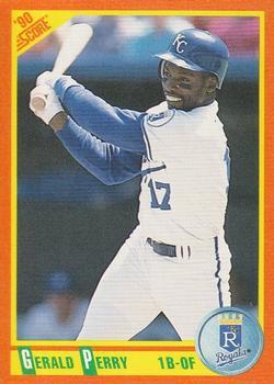 #28T Gerald Perry - Kansas City Royals - 1990 Score Rookie & Traded Baseball