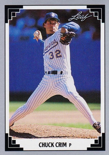 #28 Chuck Crim - Milwaukee Brewers - 1991 Leaf Baseball