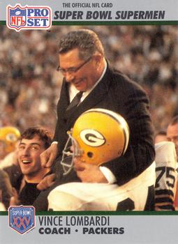 #28 Vince Lombardi - Green Bay Packers - 1990-91 Pro Set Super Bowl XXV Silver Anniversary Football