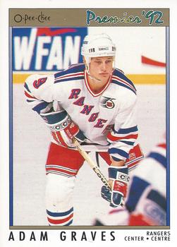 #28 Adam Graves - New York Rangers - 1991-92 O-Pee-Chee Premier Hockey