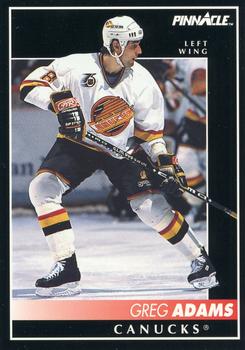 #28 Greg Adams - Vancouver Canucks - 1992-93 Pinnacle Canadian Hockey