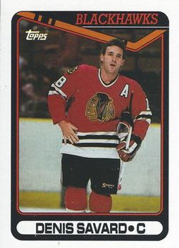 #28 Denis Savard - Chicago Blackhawks - 1990-91 Topps Hockey