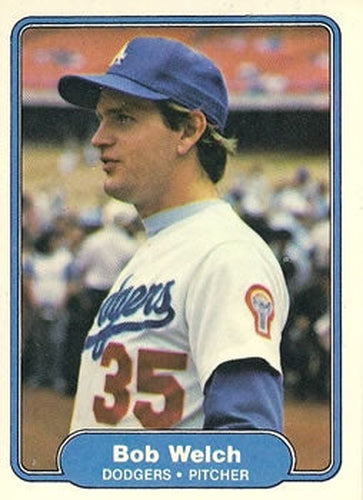 28 Bob Welch Los Angeles Dodgers 1982 Fleer Baseball Isolated Cards 28-bob-welch-los-angeles-dodgers-1982-fleer-baseball-isolated-cards