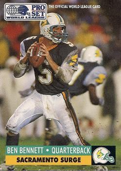 #28 Ben Bennett - Sacramento Surge - 1991 Pro Set - WLAF Inserts Football