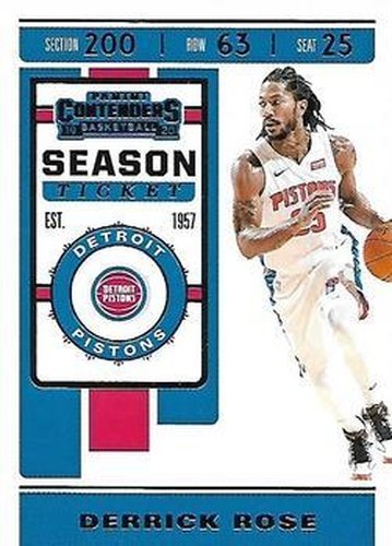 #28 Derrick Rose - Detroit Pistons - 2019-20 Panini Contenders Basketball