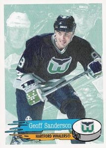 #28 Geoff Sanderson - Hartford Whalers - 1995-96 Panini Hockey Stickers