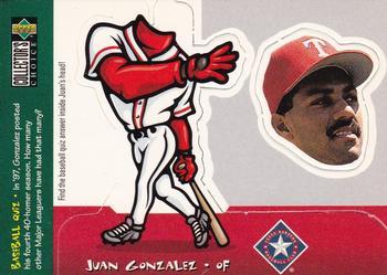 #28 Juan Gonzalez - Texas Rangers - 1998 Collector's Choice - Mini Bobbing Heads Baseball
