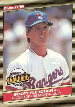 #28 Scott Fletcher - Texas Rangers - 1986 Donruss Highlights Baseball