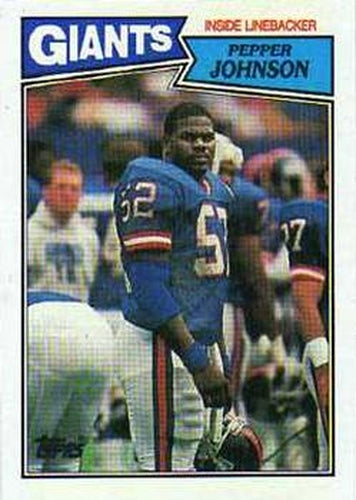 #28 Pepper Johnson - New York Giants - 1987 Topps Football
