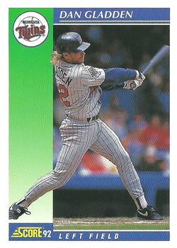 #28 Dan Gladden - Minnesota Twins - 1992 Score Baseball