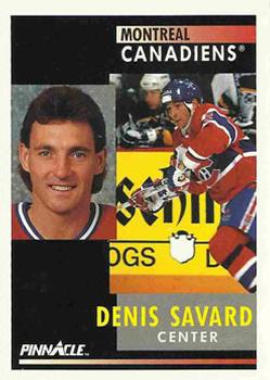 #28 Denis Savard - Montreal Canadiens - 1991-92 Pinnacle Hockey