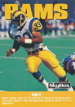 #290 Robert Delpino - Los Angeles Rams - 1992 SkyBox Impact Football