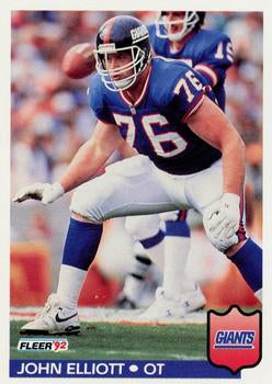 #290 John Elliott - New York Giants - 1992 Fleer Football