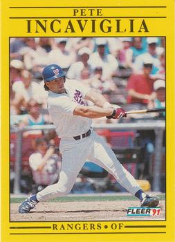 #290 Pete Incaviglia - Texas Rangers - 1991 Fleer Baseball