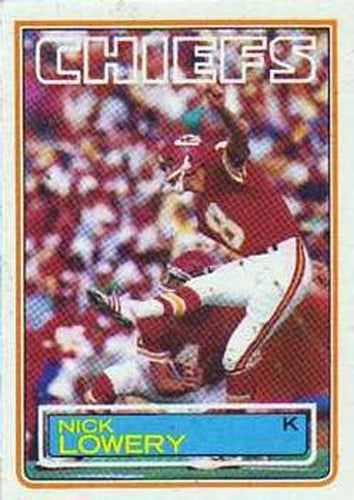 #290 Nick Lowery - Kansas City Chiefs - 1983 Topps Football