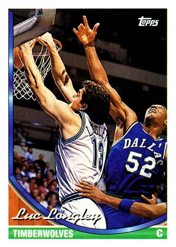 #290 Luc Longley - Minnesota Timberwolves - 1993-94 Topps Basketball