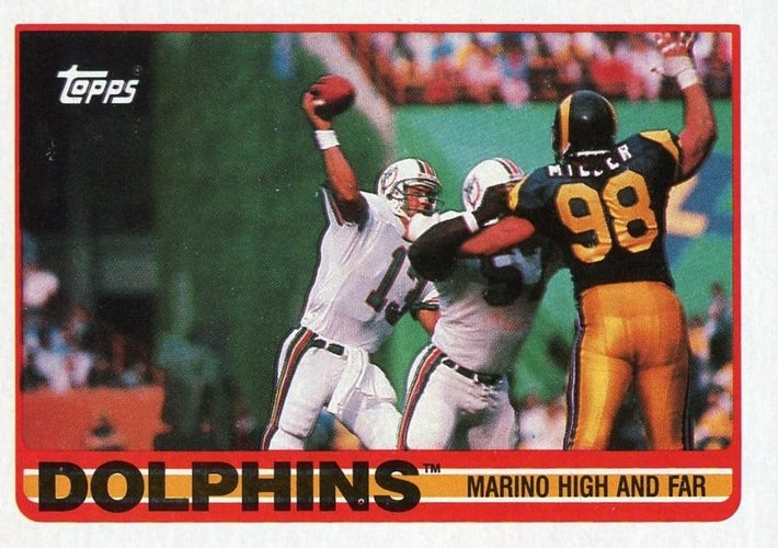 #290 Dolphins Team Leaders - Dan Marino - Miami Dolphins - 1989 Topps Football