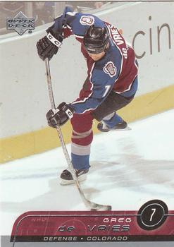 #290 Greg de Vries - Colorado Avalanche - 2002-03 Upper Deck Hockey