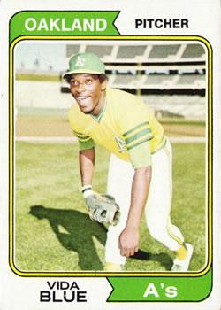 #290 Vida Blue - Oakland Athletics - 1974 Topps Baseball