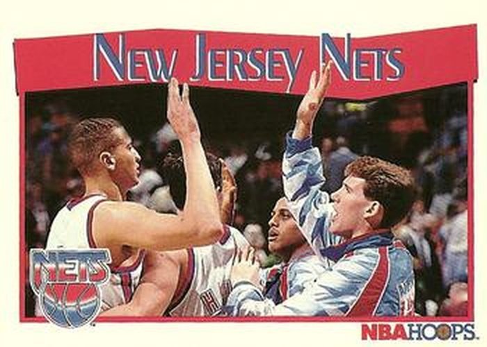 #290 New Jersey Nets - New Jersey Nets - 1991-92 Hoops Basketball