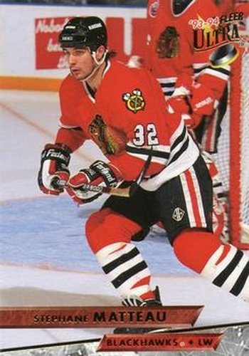 #290 Stephane Matteau - Chicago Blackhawks - 1993-94 Ultra Hockey