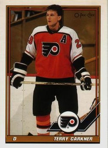 #291 Terry Carkner - Philadelphia Flyers - 1991-92 O-Pee-Chee Hockey