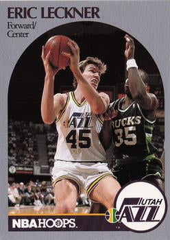 #291 Eric Leckner - Utah Jazz - 1990-91 Hoops Basketball