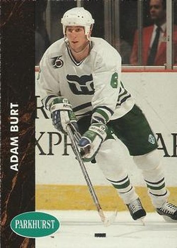 #291 Adam Burt - Hartford Whalers - 1991-92 Parkhurst Hockey