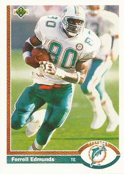 #291 Ferrell Edmunds - Miami Dolphins - 1991 Upper Deck Football