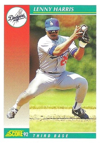#291 Lenny Harris - Los Angeles Dodgers - 1992 Score Baseball