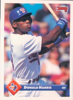 #291 Donald Harris - Texas Rangers - 1993 Donruss Baseball