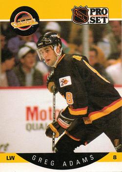 #291 Greg Adams - Vancouver Canucks - 1990-91 Pro Set Hockey