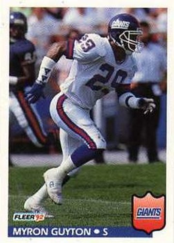 #291 Myron Guyton - New York Giants - 1992 Fleer Football