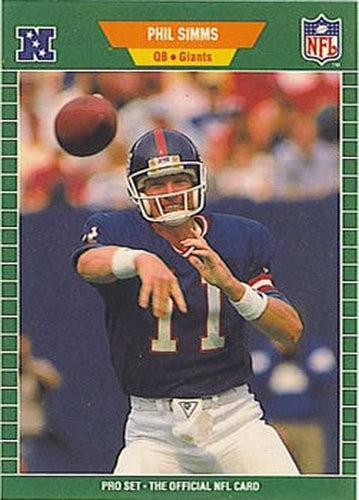 #291 Phil Simms - New York Giants - 1989 Pro Set Football