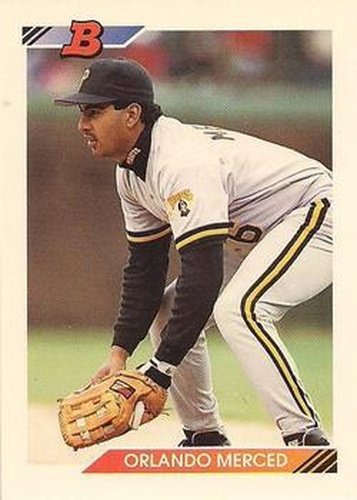 #291 Orlando Merced - Pittsburgh Pirates - 1992 Bowman Baseball
