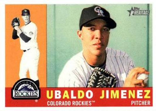 #291 Ubaldo Jimenez - Colorado Rockies - 2009 Topps Heritage Baseball