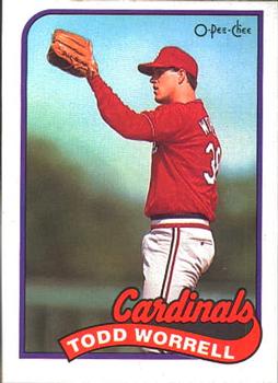 #291 Todd Worrell - St. Louis Cardinals - 1989 O-Pee-Chee Baseball