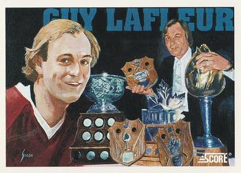 #292 Guy Lafleur Tribute Awards and Achievements - Montreal Canadiens - 1991-92 Score Canadian Bilingual Hockey