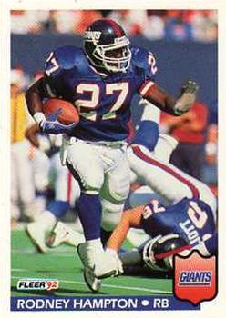 #292 Rodney Hampton - New York Giants - 1992 Fleer Football