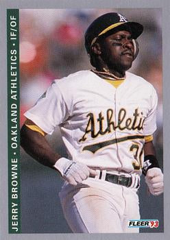 #292 Jerry Browne - Oakland Athletics - 1993 Fleer Baseball