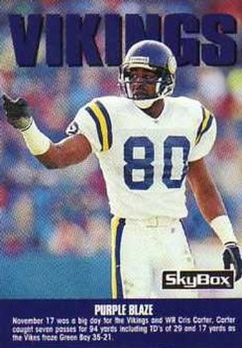 #292 Cris Carter - Minnesota Vikings - 1992 SkyBox Impact Football