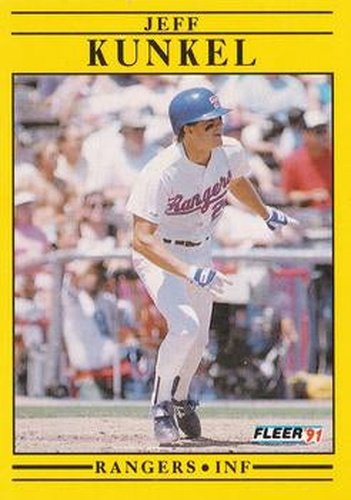#292 Jeff Kunkel - Texas Rangers - 1991 Fleer Baseball