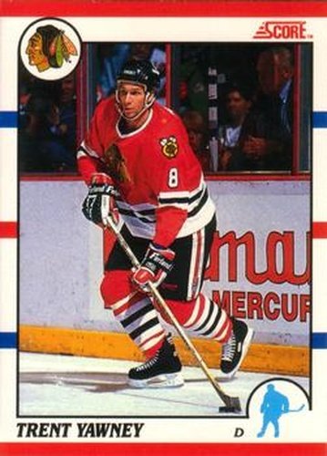 #292 Trent Yawney - Chicago Blackhawks - 1990-91 Score Canadian Hockey