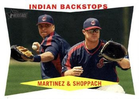 #292 Indian Backstops Victor Martinez / Kelly Shoppach - Cleveland Indians - 2009 Topps Heritage Baseball