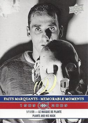 #292 Jacques Plante - Montreal Canadiens - 2008-09 Upper Deck Montreal Canadiens Centennial Hockey