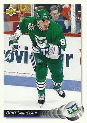 #293 Geoff Sanderson - Hartford Whalers - 1992-93 Upper Deck Hockey